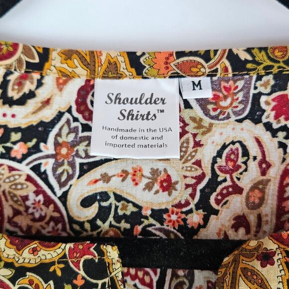 Shoulder Shirts Women’s Post Surgery Adaptive Blouse Medium Paisley Easy Wear - Picture 4 of 10